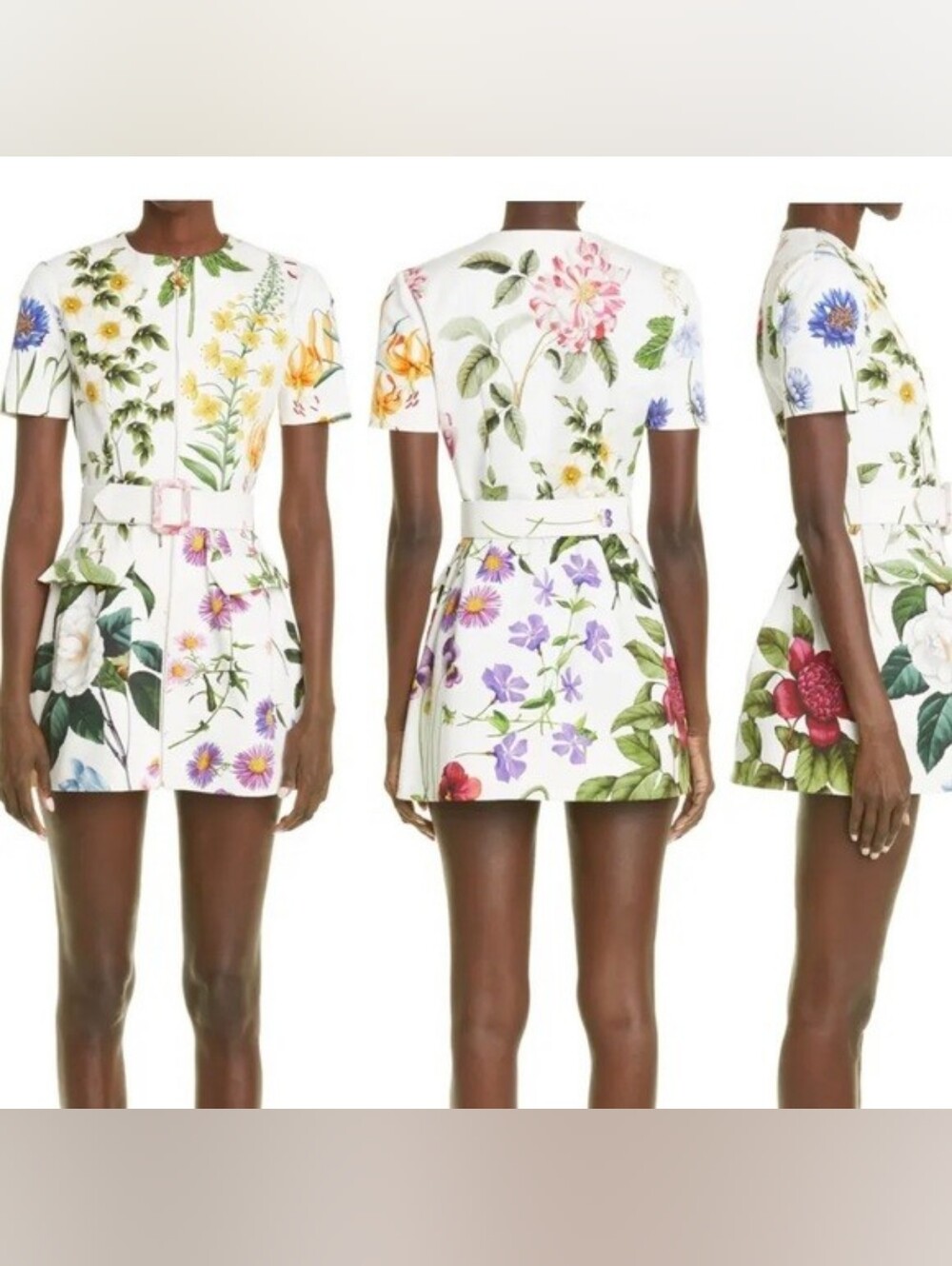 Oscar de la Renta Zip Front Mini Dress